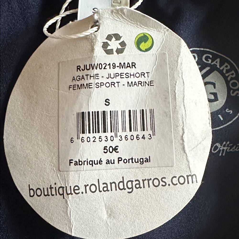 Roland Garros Jupeshort Agathe Marine S NWT - Picture 9 of 10